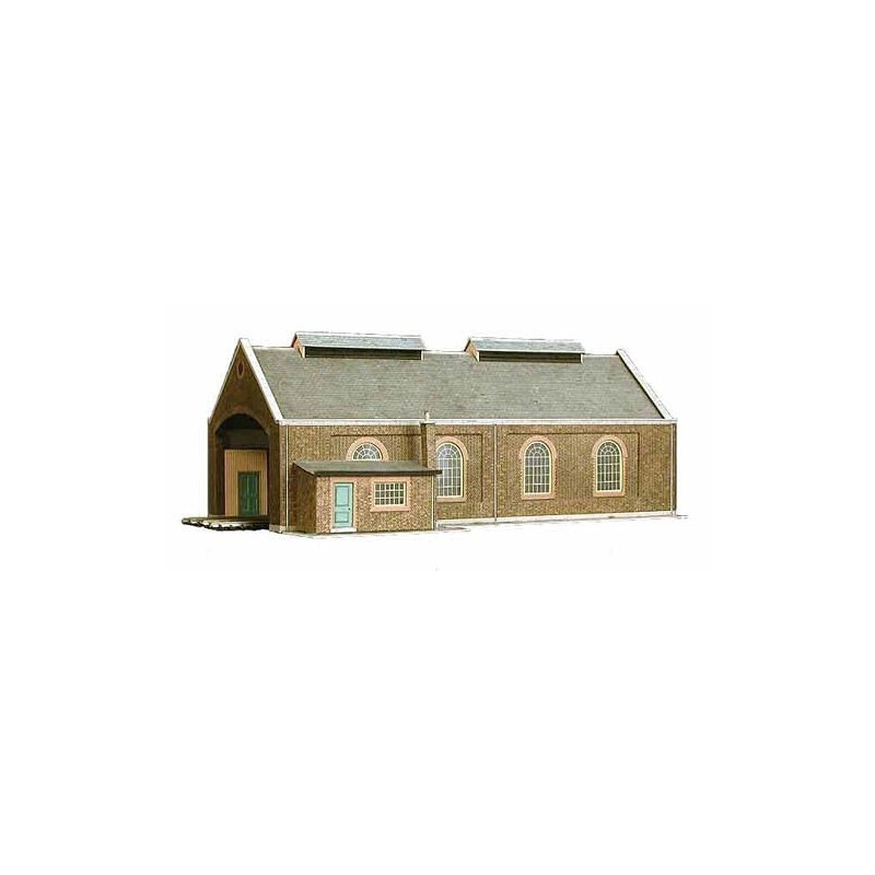 ... Kits [OO] &gt; Kits - buildings [OO] &gt; Two Track Engine Shed - Card Kit
